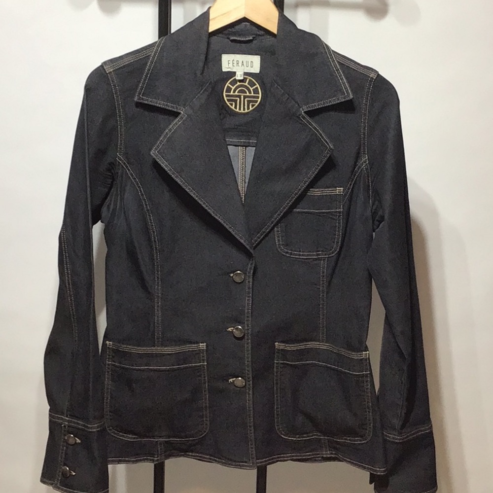 Vintage Louis Feraud Lightweight Jean Blazer - Picture 2 of 5